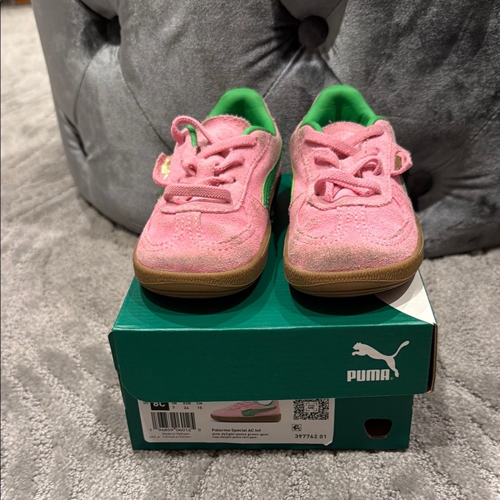 Puma Kids Pink and Green Sneakers